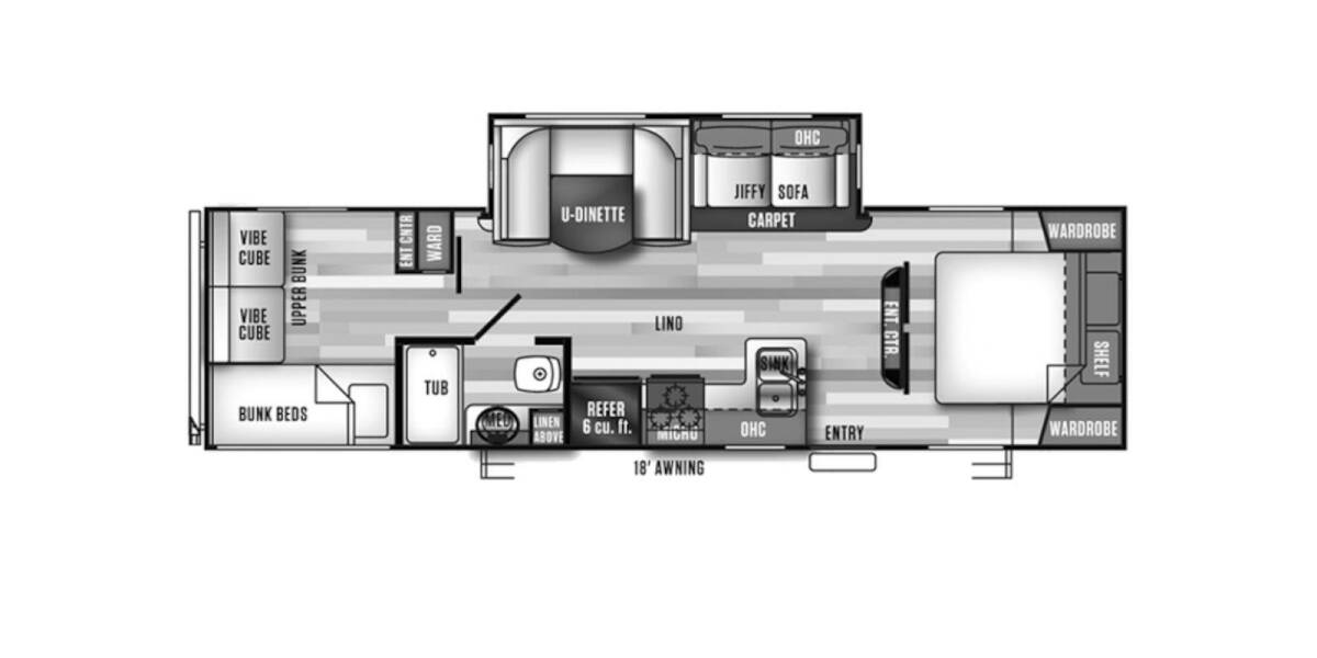 2017 Vibe Extreme Lite 287QBS Travel Trailer at My RV Texas STOCK# 287 Floor plan Layout Photo