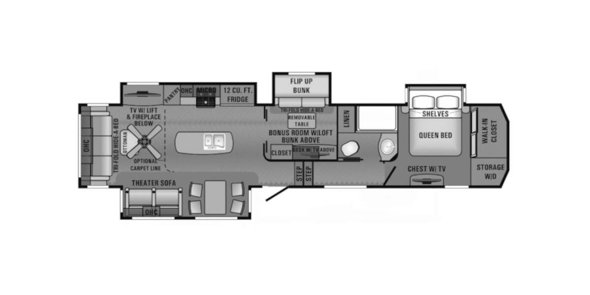 2017 Jayco North Point 377RLBH Fifth Wheel at My RV Texas STOCK# 377 Floor plan Layout Photo