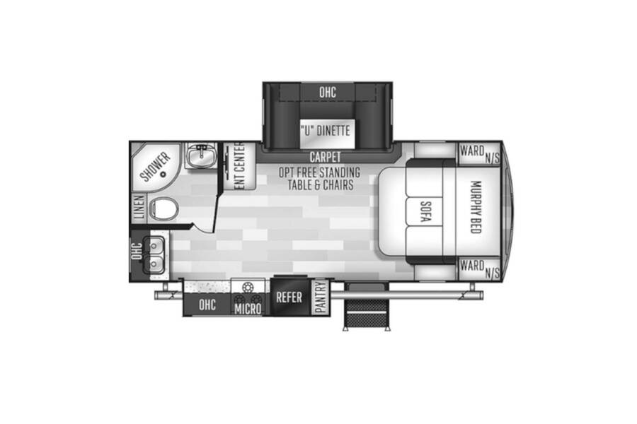 2019 Flagstaff Super Lite 23FBDS  at My RV Texas STOCK# 23F Floor plan Layout Photo