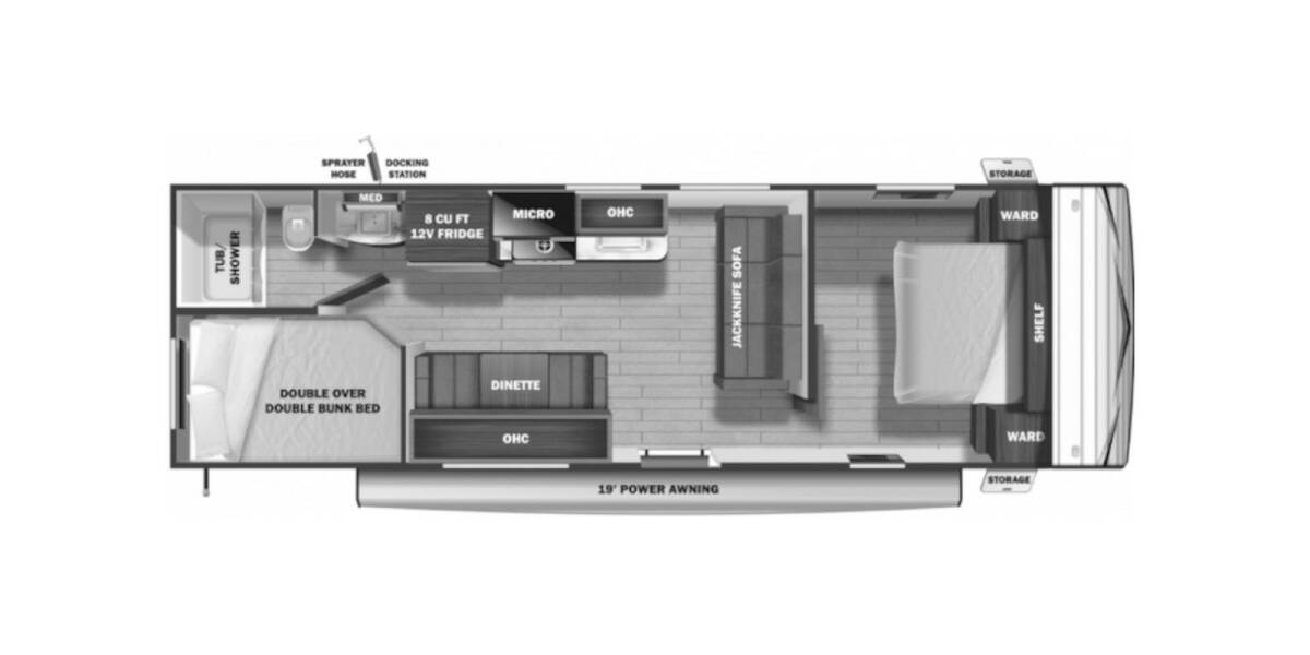 2021 Open Range Conventional 26BH Travel Trailer at My RV Texas STOCK# 26BH Floor plan Layout Photo