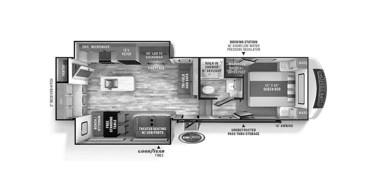 2021 Impression 270RK Fifth Wheel at My RV Texas STOCK# 270RK Floor plan Layout Photo