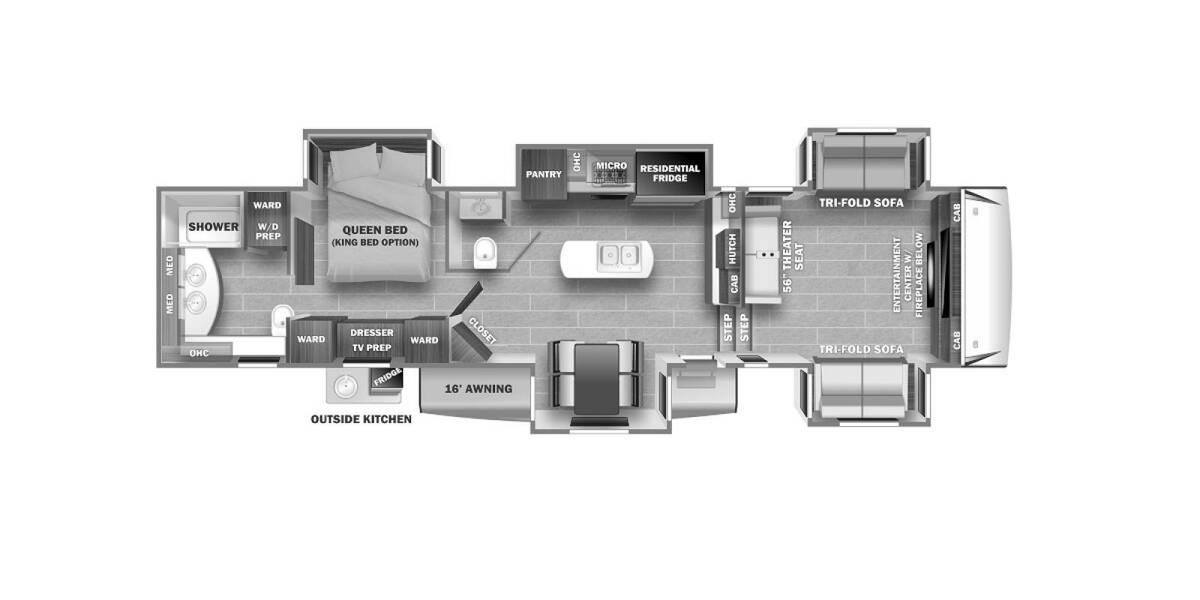 2021 Sabre 37FLH Fifth Wheel at My RV Texas STOCK# 37FLH Floor plan Layout Photo