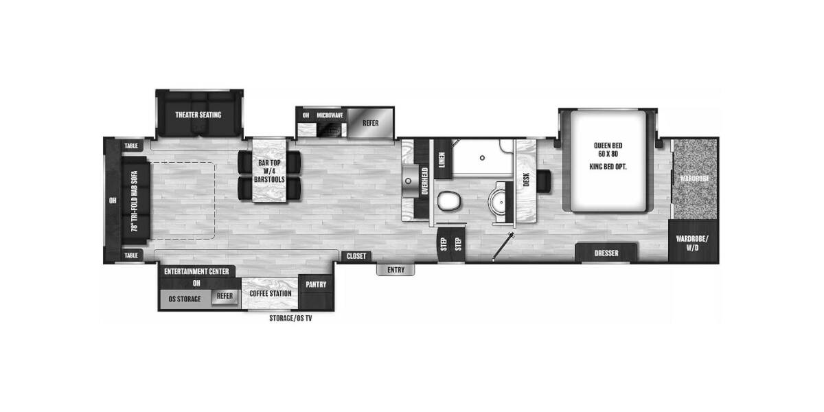 2023 Coachmen Brookstone 352RLD Fifth Wheel at My RV Texas STOCK# 352RLD Floor plan Layout Photo